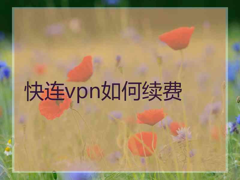快连vpn如何续费