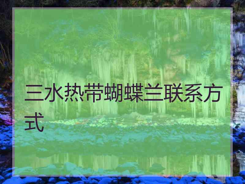 三水热带蝴蝶兰联系方式