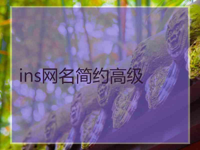 ins网名简约高级