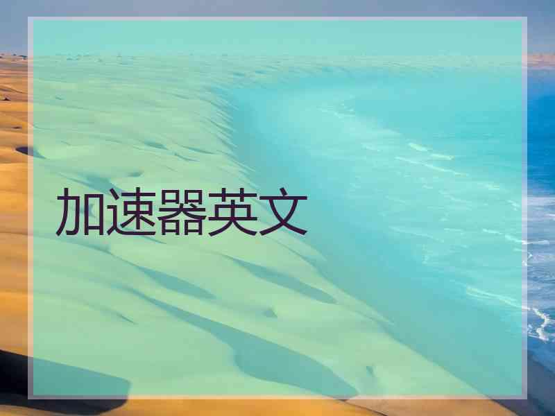 加速器英文