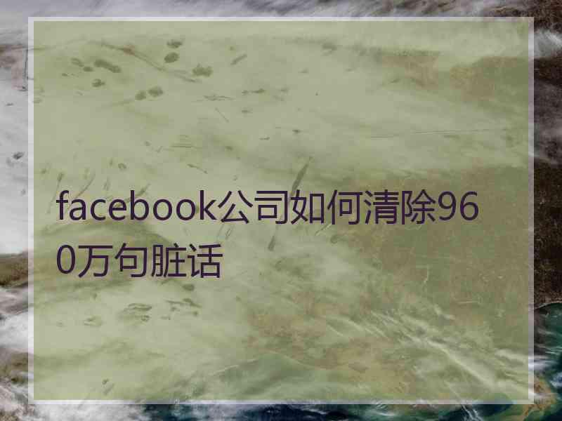 facebook公司如何清除960万句脏话