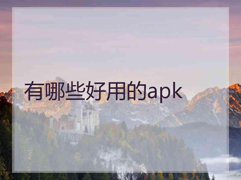 有哪些好用的apk