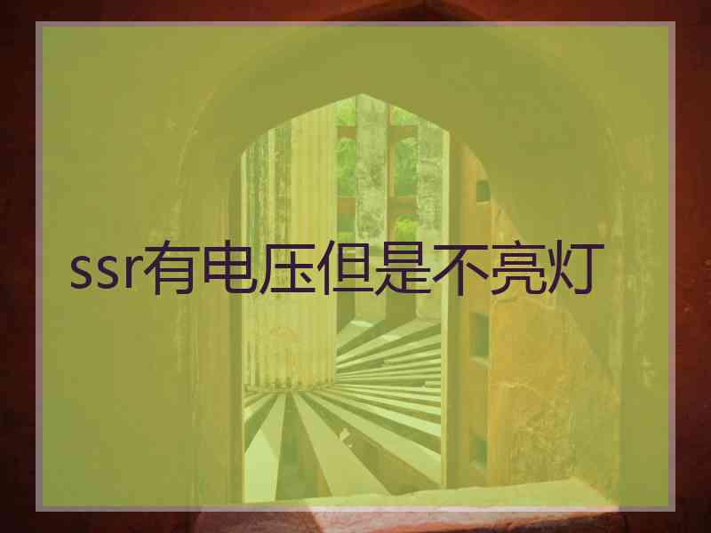 ssr有电压但是不亮灯