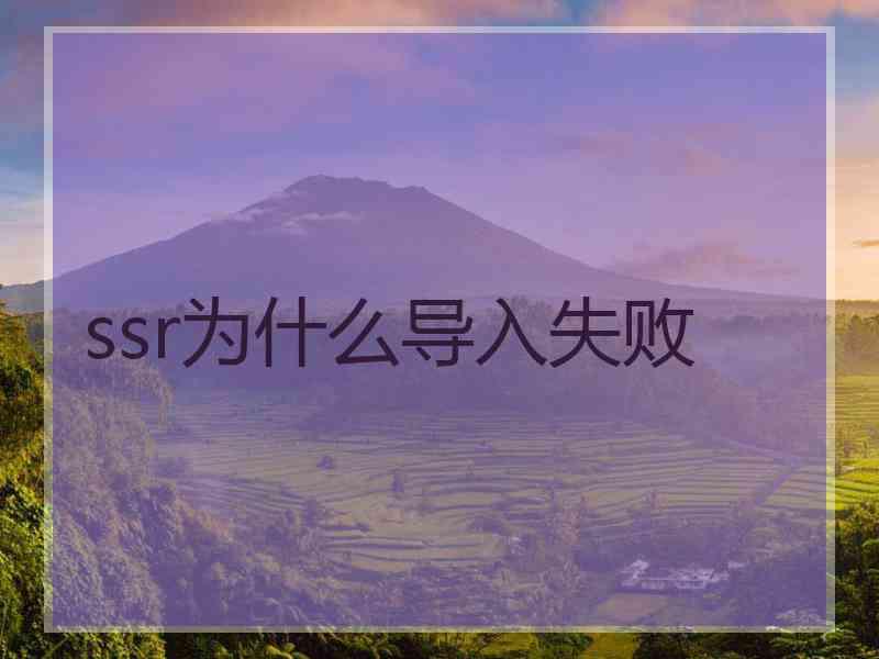 ssr为什么导入失败