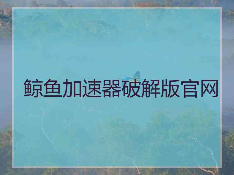 鲸鱼加速器破解版官网