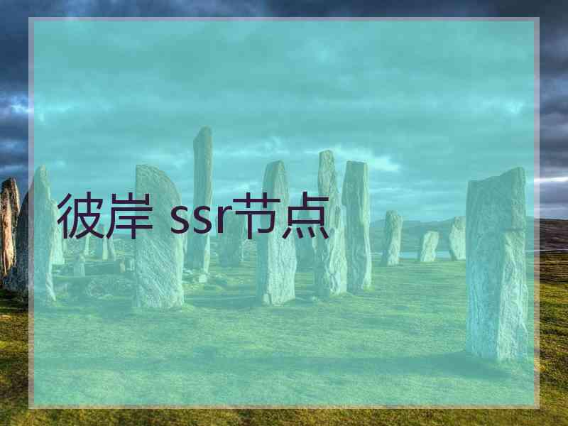 彼岸 ssr节点