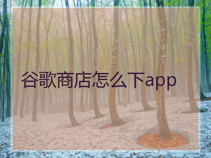 谷歌商店怎么下app