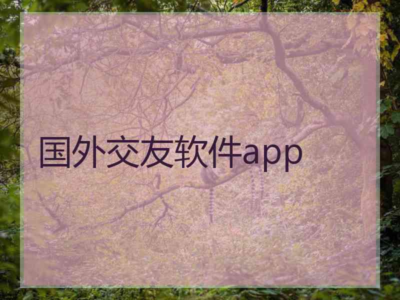 国外交友软件app