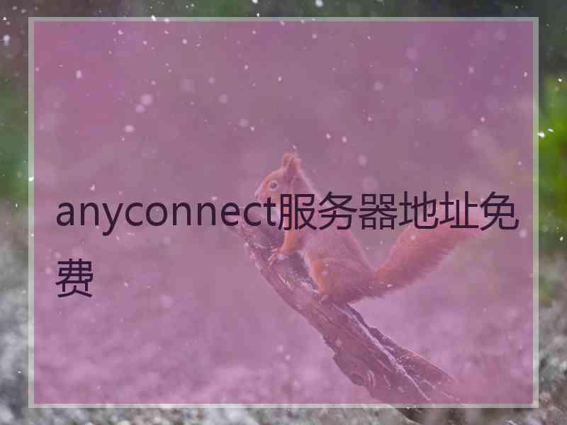 anyconnect服务器地址免费