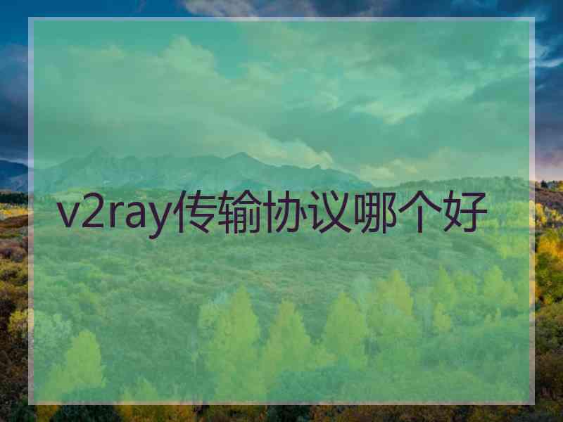 v2ray传输协议哪个好