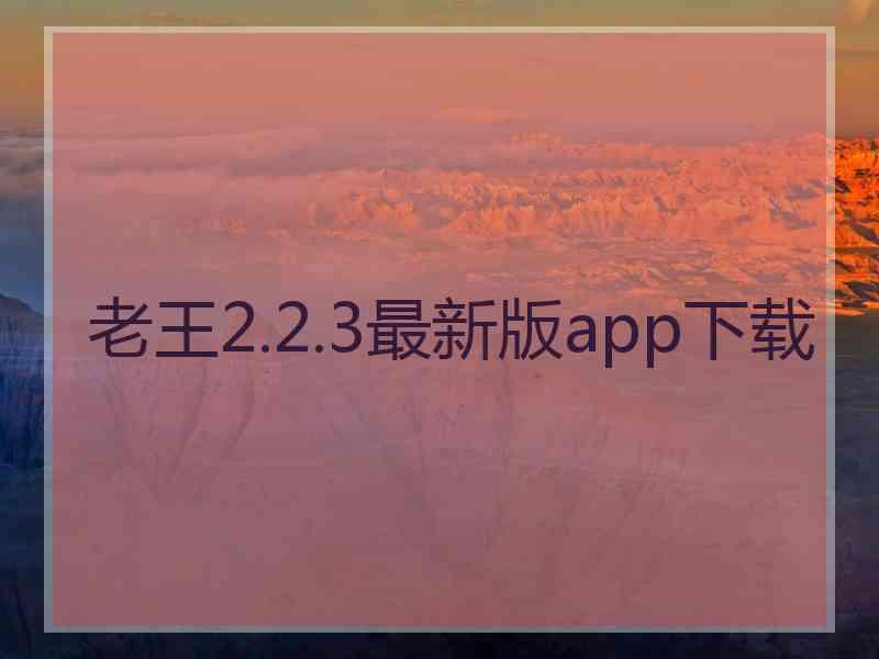 老王2.2.3最新版app下载