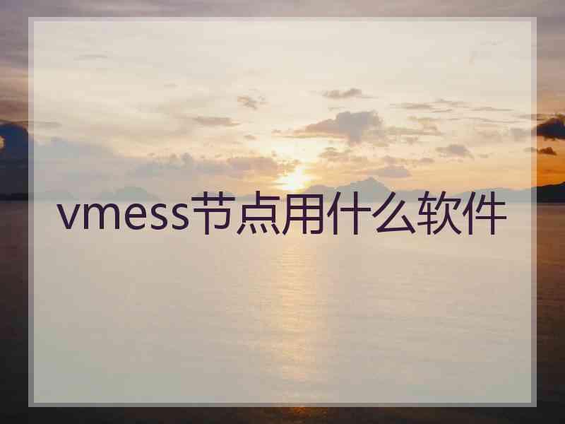 vmess节点用什么软件