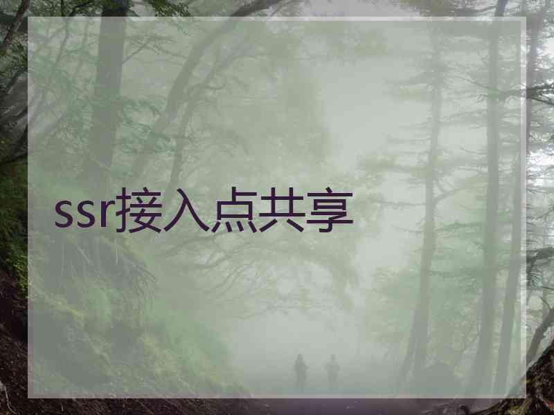 ssr接入点共享
