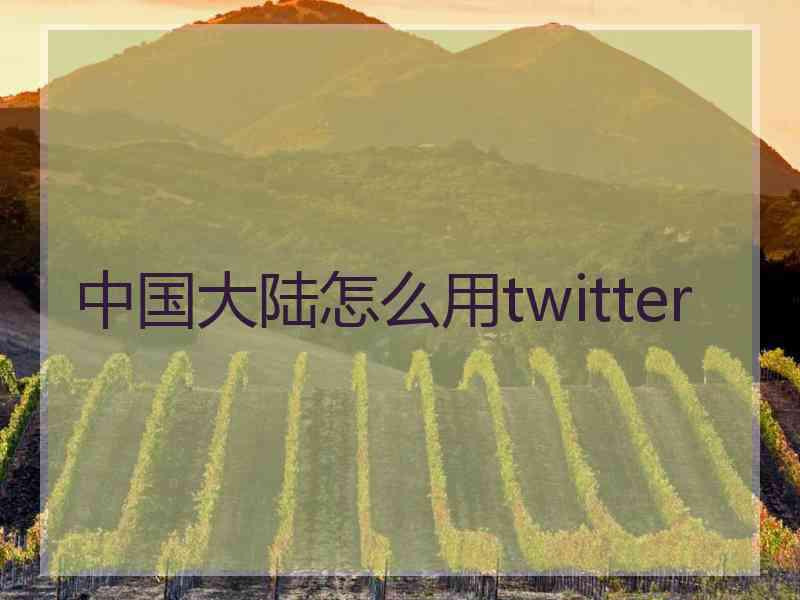 中国大陆怎么用twitter
