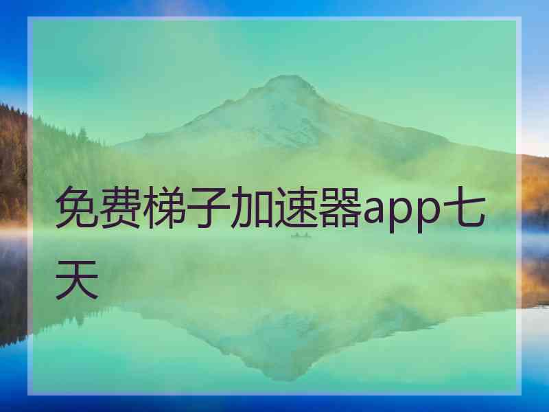 免费梯子加速器app七天