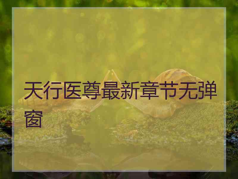 天行医尊最新章节无弹窗