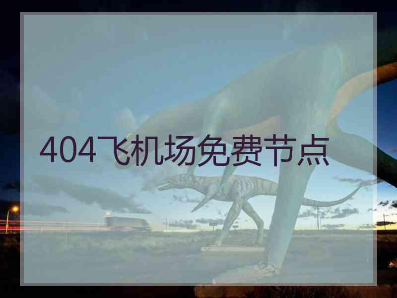 404飞机场免费节点
