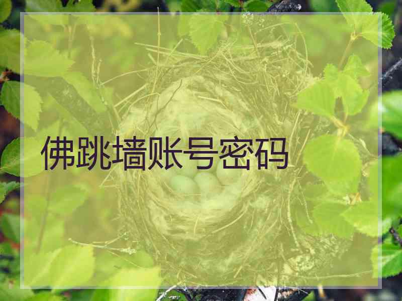 佛跳墙账号密码