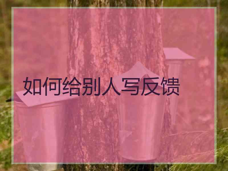 如何给别人写反馈