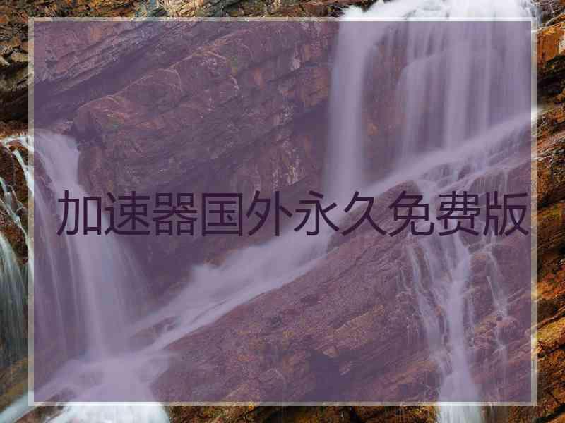 加速器国外永久免费版