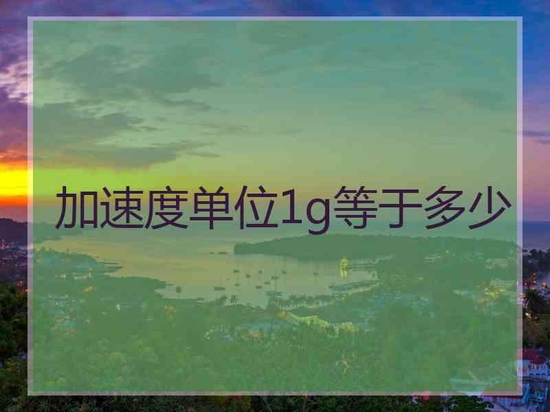 加速度单位1g等于多少