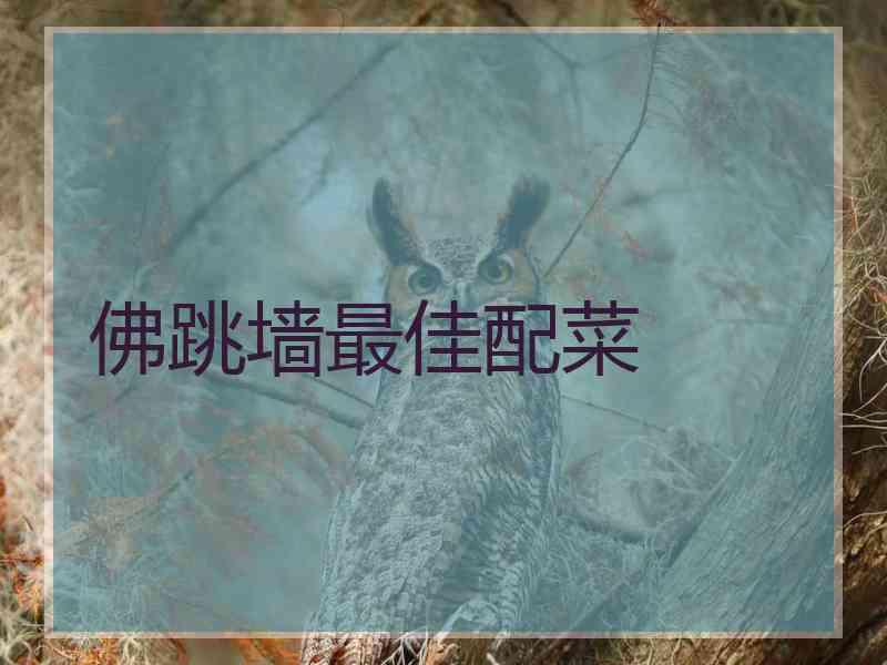 佛跳墙最佳配菜