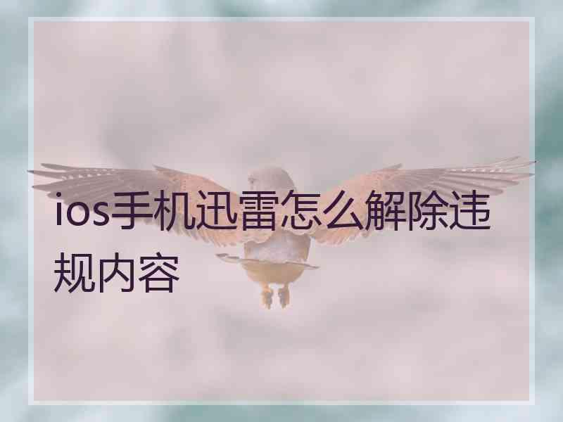 ios手机迅雷怎么解除违规内容