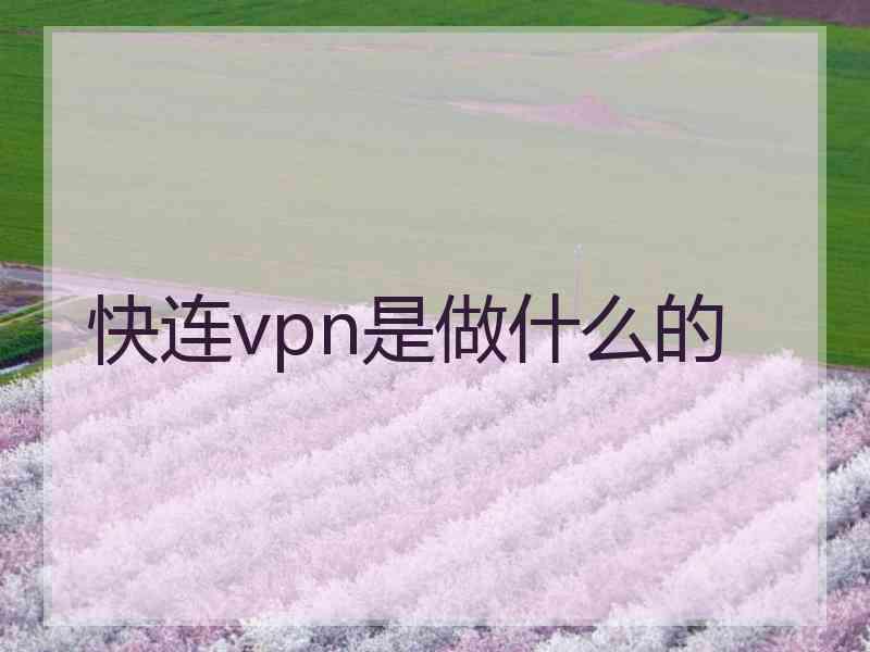 快连vpn是做什么的