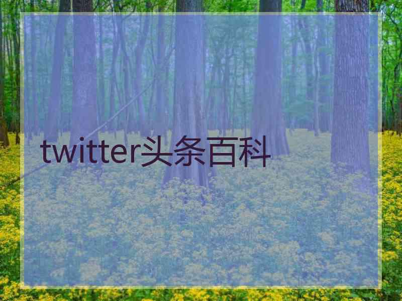 twitter头条百科