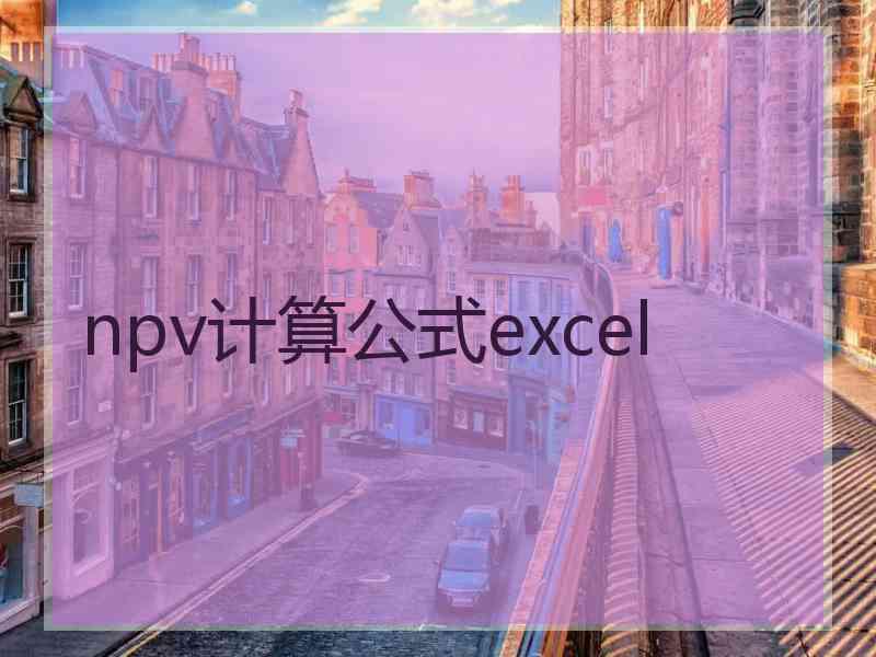 npv计算公式excel
