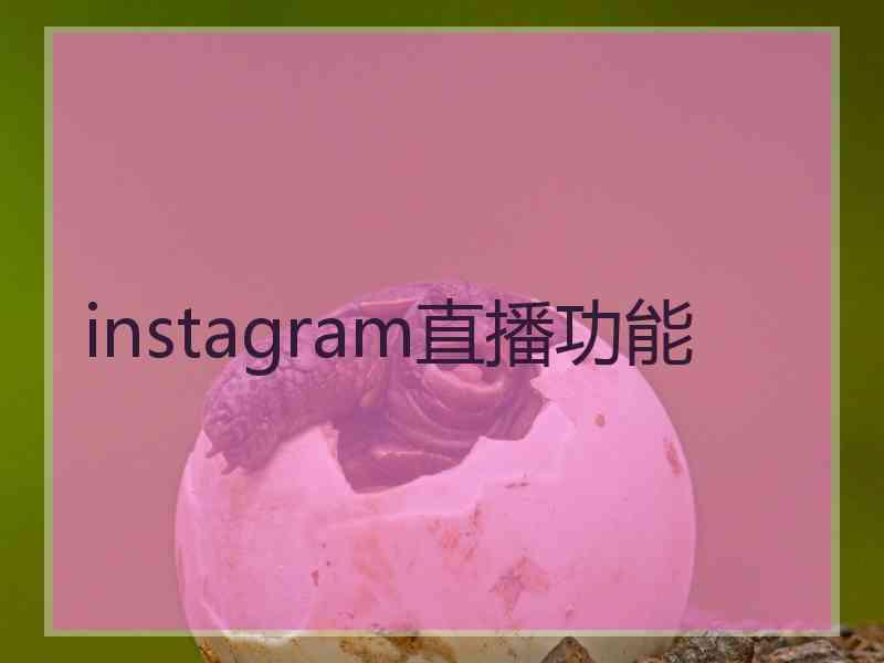 instagram直播功能