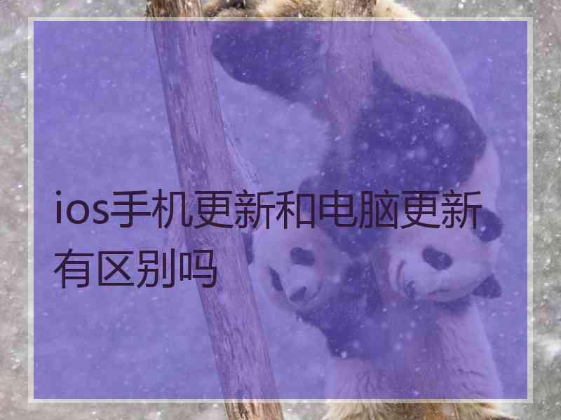 ios手机更新和电脑更新有区别吗