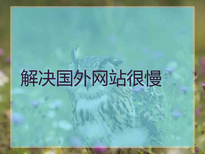 解决国外网站很慢