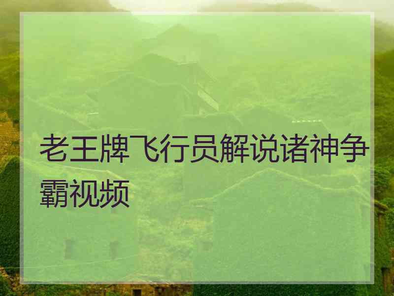 老王牌飞行员解说诸神争霸视频