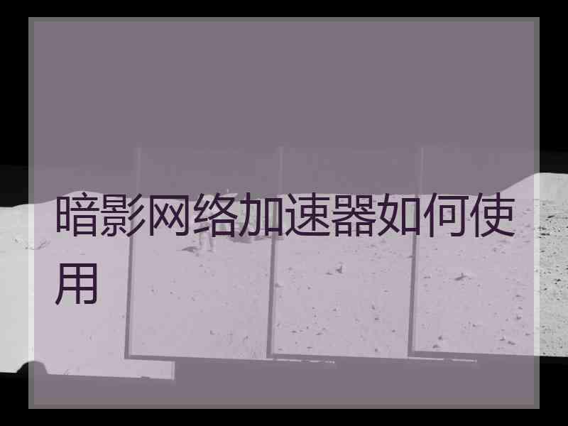 暗影网络加速器如何使用