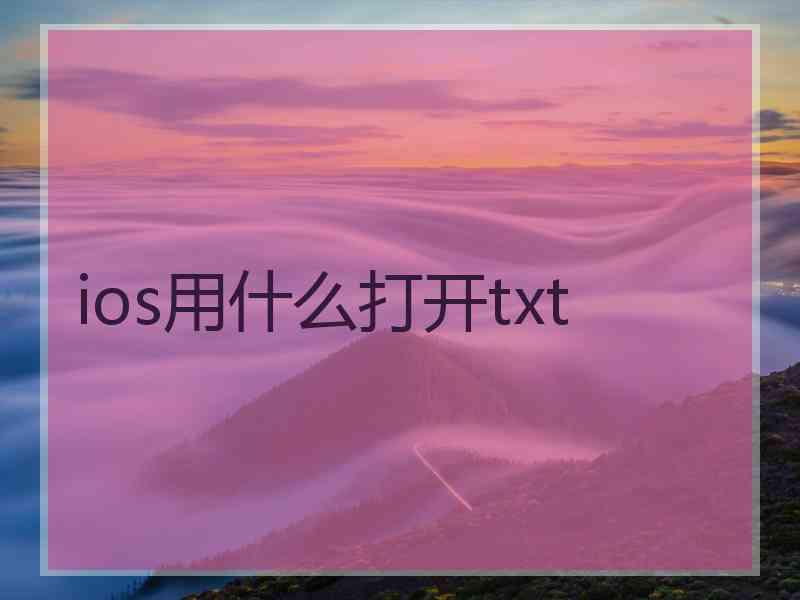 ios用什么打开txt