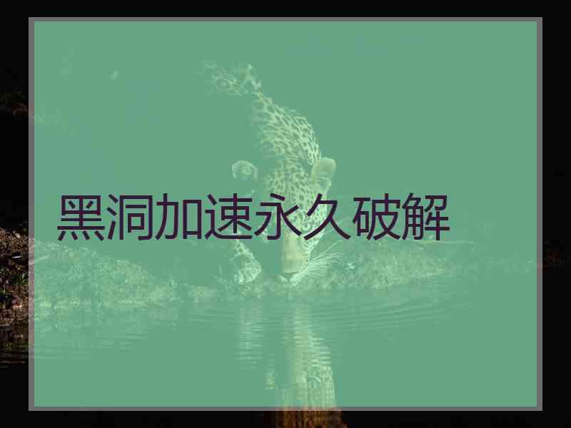 黑洞加速永久破解
