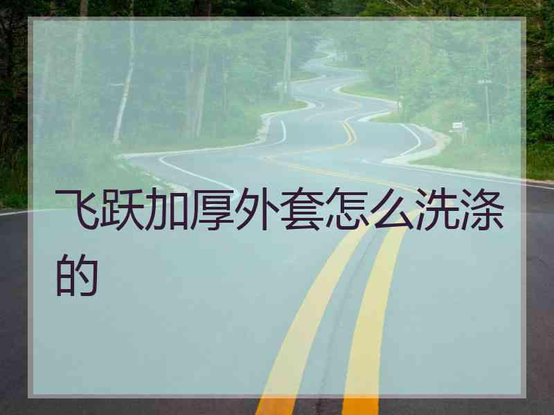飞跃加厚外套怎么洗涤的