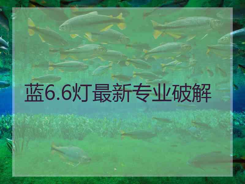蓝6.6灯最新专业破解