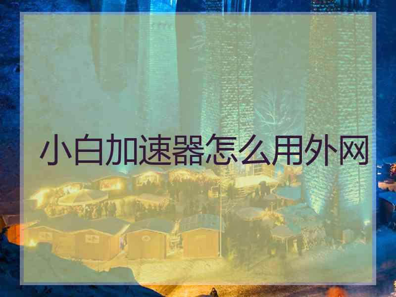 小白加速器怎么用外网