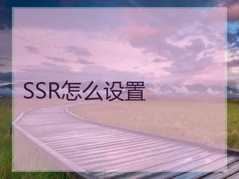 SSR怎么设置