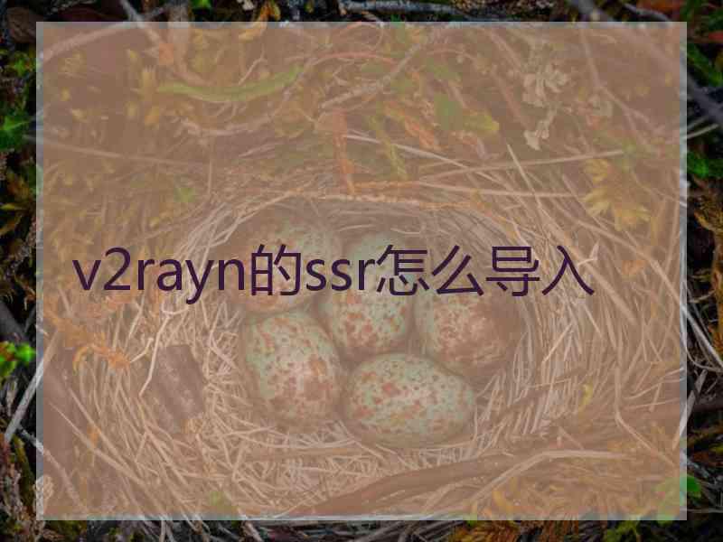 v2rayn的ssr怎么导入