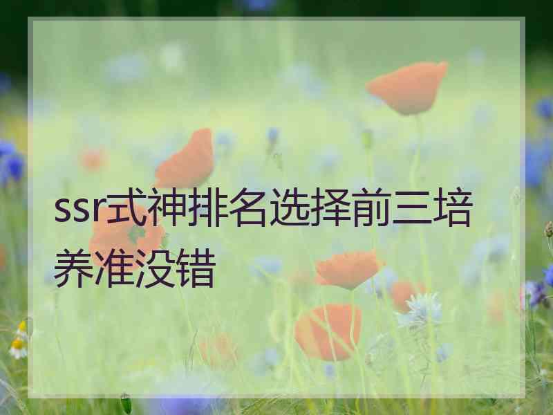 ssr式神排名选择前三培养准没错