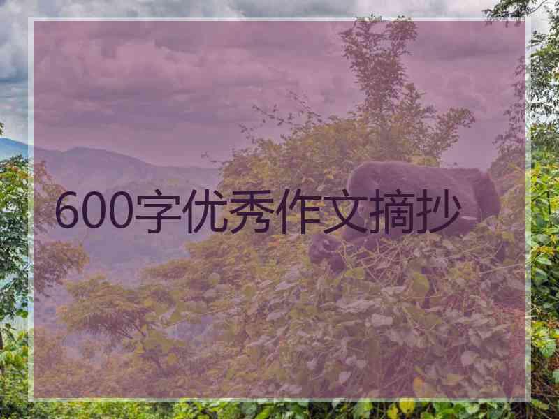 600字优秀作文摘抄